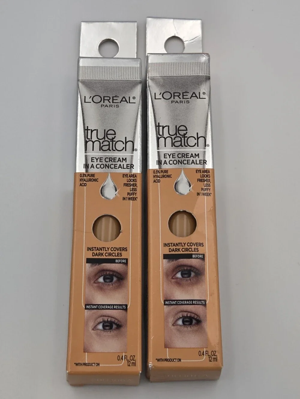 L'oreal True Match Eye Cream in a Concealer W5-6 Medium Moyen 2 Boxes Nwt